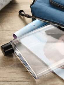 1pc Portable Flat Water Bottle, Perfect For Sports, Camping, Gym, Office Gifts And Travel. Reusable And Transparent Ultra-thin Water Bottle That Can Be Placed In Your Bag, Purse Or Wallet, Mimicking The Size Of A Small Plastic Bottle Or Notebook Transparent Bottle