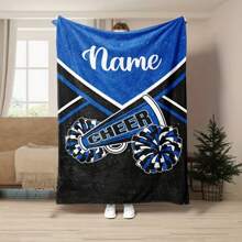 Custom Cheerleader Name Printed Flannel Fleece Throw Blanket, Personalized Soft Warm Digital Print Flannel Blanket For Sofa, Bed, Travel, Camping, Living Room, Office - Machine Washable, Contemporary Style, All-Season Multipurpose,Letter,Ornamental,Exquisite,Stylish,Modern,Casual,Custom,Personalised,Unique,Customized,Baby Gifts,Ideal Gifts For Him,Ideal Gifts For Her,Son,Daughter
