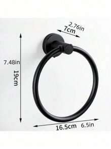 1 Anello portasciugamano rotondo, più resistente in acciaio inossidabile, per montaggio a parete in bagno, anello portasciugamano nero opaco e argento, porta asciugamani da mano, per bagno e cucina, set portasciugamani, regalo per la Festa della Mamma