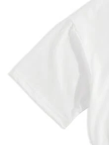 Casual Versatile Solid Color Loose Batwing Short Sleeve T-Shirt - White - View 5