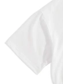 Camiseta casual y versátil de manga corta tipo murciélago en color liso y holgada