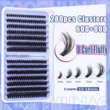 MEM 560pcs High Capacity Eyelash Extension Kit - DIY Eyelash Extension, Includes 30D, 40D, 60D, 80D Lash Clusters, D Curl Faux Mink Individual Lashes, 10-18mm Mixed Length Lashes - D - 查看 4