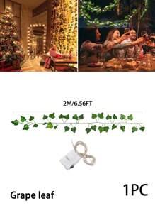 20 Led Battery Powered String Lights, 2m Copper Wire Fairy Lights With Stars & Ivy Leaf Garland, Hanging Vine Lights For Home Bedroom, Christmas, Parties, New Year, Wedding Decorations Garden Lights Garden Decor Room Decor Gifts Birthday Graduation