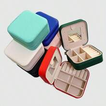xianggenina Portable Travel Jewelry Box With Mirror, Earrings, Necklace, Ring Storage Anti-Oxidation Jewelry Box