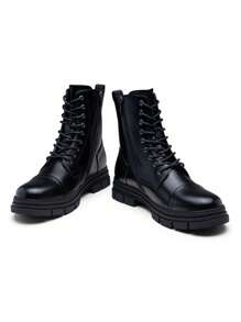 VOSTEY SHOESMORE Men's Fashion Black Boots High Top Motorcycle Boots Waterproof Boots For Men - AMY8148A-黑色 - 查看 6