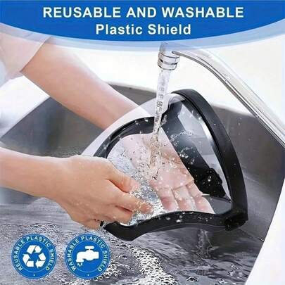 1 chiếc khẩu trang nhựa điều chỉnh được, có lỗ thông hơi và van thở, tấm chắn trong suốt che phủ toàn diện, miếng đệm silicon thoải mái, dây đeo co giãn, thích hợp sử dụng trong nhà bếp và công nghiệp.