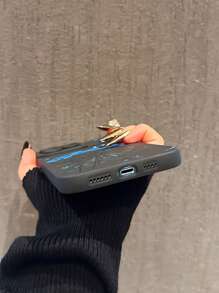 1pc Blue Star Spider Web Shockproof Phone Case Compatible With IPhone 16/16Pro/16Plus/16ProMax 15/15Pro/15ProMax/14/14Pro/13/11/XR, A55 5G, A23, S24+, S22Ultra, S24, A14, A50 Etc. Soft Protective Cover Waterproof Anti-Fall Scratch Resistant - Black - View 4