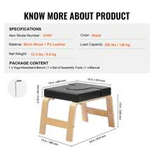 Yoga Handstand Bench, 300 Lb Capacity Yoga Handstand Bench For Home Gym, Handstand Trainer With Wooden Frame And PU Pad, Vertical Yoga Bench For Strength Balance Training, Relieve Fatigue, White Or Black - Black - View 6