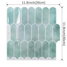3D Matte Fish Scale Self-Adhesive Wall Sticker Kitchen Backsplash Wall Tile Waterproof Peelable Kitchen Bathroom Splashback For Home Wall Decoration 11.8" X 11.8" 10/30 Sheets (Teal/Milky White) Gifts Birthday Graduation Room Decor Home Decor Bathroom Decor Bedroom Decor Room Decoration Stuff Living Room Decor House Decor Home Decor Living Room Wall Paper Stickers Wallpaper Wall Stickers Personalised Stickers