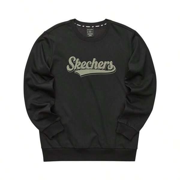Skechers Felpa unisex in pile retrò stampata, maglia collo tondo lavorata a maglia, nuovo stile autunno FHL323U075