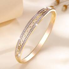 1 件时尚简约锆石手链，精致奢华，适合日常佩戴、约会、婚礼和派对 - 銀色 - 查看 5