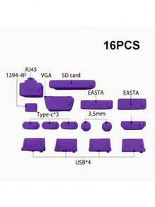 16pcs/Set Computer Laptop Dust Plugs, Universal USB Port, Headphone Jack Dust Covers, Snug Compatible With Macbook, Smartphones & Tablets, Professional Level Protection