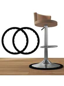 2pcs Silicone Bar Stool Leg Protectors, Prevent Scratches On Wood Floors, Non-Slip For Bar Stools - Black - View 2