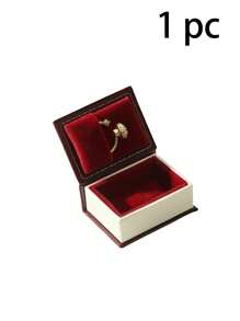 1/2/5 Pcs Customized Retro Mini Ring Box; Magnetic Flip Cover; Proposal Ring Gift Box; Exquisite And Compact Ring Box; Text Customization; Book Shaped Ring Storage Box; Romantic Gifts For Mother, Wife, And Girlfriend; Creative Gifts For Mother's Day. Back To School