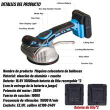 360W Tile Vibration Leveling Machine, 15000 R/Min Handheld Tile Vibration Tool, Wireless Tile Vibration Machine Installation Tool, 100kg Absorption, With 6 Speeds - Black - View 6