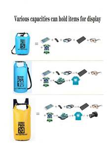 Portable Outdoor Sports Waterproof Bag, Hot Selling Cross-Border 5L 10L 20L PVC Waterproof Shoulder Bag/Backpack, Large Capacity Outdoor Waterproof Bag For Diving, Rafting, Swimming, Beach