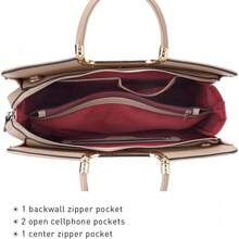 Gift Bolsos Para Mujer Valentine'S Day Womens Handbag Top Handle Shoulder Bag Tote Satchel Purse Work Bag With Matching Wallet - 3-鴕鳥卡其色 - 查看 10