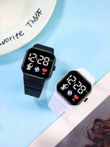 2 件/1 件宇航员宇航员运动休闲 LED 数字显示电子手表，适合儿童和青少年，适合日常生活中的各种风格，万圣节、圣诞节、情人节、母亲节、节日礼物的最佳选择