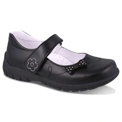  Zapato escolar para Niña Dominiq Mod. 301 con Moño y bordado