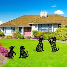 1 Pc Creative Metal Cute Dog Design Garden Stake, Home & Life Decor, Outdoor And Garden Supplies, Yard And Garden Decoration, Suitable For Outdoor Activities, Family Events, Birthdays, Weddings, Parties, And More. Various Styles Available.
