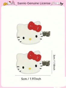 Sanrio 2 stuks Hello Kitty officiële authentieke haarspeldjes – schattige cartoon haaraccessoires, perfect cadeau voor familie, vrienden en klasgenoten