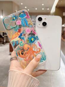 Funda de teléfono de verano 1 pieza, de alta transparencia, con patrón de tortuga y estrella de mar, protección reforzada contra golpes, compatible con iPhone 16/16 Pro/16 Plus/16 Pro Max, iPhone 15 Pro Max, iPhone P13, P14, P11, P12, XS, XR, 7/8, 7/8 Plus, Galaxy S2, A50, A12, A32, A52, A72, A51, A21S, A13, A14, S22 Ultra, S23, A33, A53, S20 FE, Mi 11 Youth, Mi 12 Pro, Mi 12/12X, Note 11, 9A, 9C, Poco X3 NFC, Redmi 10, Redmi 9, Note 9, 12C, Note 11 Pro, Redmi 10C, Note 8 Pro