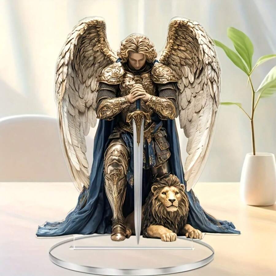 Elegant 2D Plane Desk Decor St. Michael The Archangel, Suitable For Home, Office And Outdoor Spaces, Great Gift For Friends (Style Random)