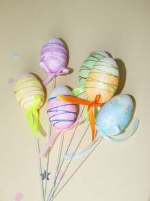 1set(6pcs) - Easter Egg Decoration Plugin, Family Gathering Scene Decoration Plugin, Suitable For Easter Decoration And Celebration Activities, Theme Party Decoration Supplies