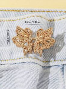 1pc/2pcs High-Quality Butterfly Waist Tight Buckle Pants Clip, Collar Button, Women's Brooch, Fashionable, Detachable Pants Clip, Jeans, Skirt, Women's Pants Bag Accessories, Female Student