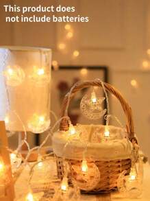 1 pieza de 3 metros con 20 luces con modelo de estrella para casa de verano, luces decorativas para hora de oración, decoraciones para ambiente de fiesta con funcionamiento a pilas (pilas no incluidas)