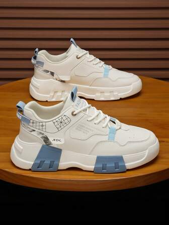 男鞋2025春季新款透气防臭厚底运动鞋青少年百搭休闲运动跑步鞋