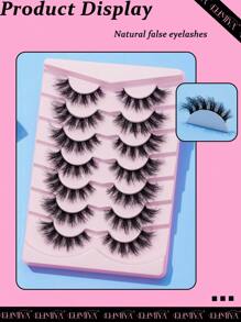 7 对拉长眼部、5D 浓密、卷曲蓬松的假睫毛