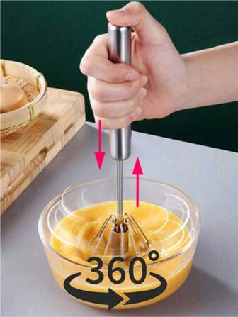 1pc Extra Large Stainless Steel Multi-Function Whisk And Milk Frother - Manual Mixer For Baking, Eggs And Cream - Essential Kitchen Tool For Home Food Preparation, Suitable For Various Food Mixing, Kitchen Utensils, Baking Supplies. Kitchen Tool, Kitchen Accessory, Kitchen, Home Decor