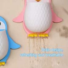 1PC Wall Mounted Toothbrush Rack, Little Penguin Storage Rack Self-Adhesive Tooth Brush Organizer, Toothpaste Holder Shelves Storage Box For Kitchenware Cosmetics