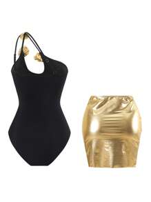 Maiô de uma peça com Estampa Floral Vintage, Controle de Barriga Que Afina, Cobertura Modesta para Férias na Praia de Verão, Estilo Hippie