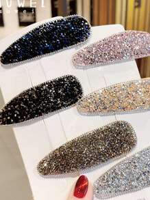 Water Drop Design Rhinestone Hair Clip, Shiny Hairpins For Bangs, Bun, Decorative Hair Accessories For Girls