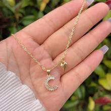 1 pièce Pendentif initiale A-Z en cuivre doré et cubique zircone, avec un collier en forme de cœur, minimaliste et élégant, convient aux hommes et aux femmes, idéal pour un port quotidien, les déplacements, les anniversaires, les sorties, les cadeaux d'anniversaire ou de fête