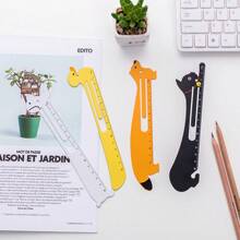 Vintage Cute Design Stainless Steel Ruler Students Laser Engraved Drawing Straight Edge Decoration Shoot Props Kawaii Custom Ruler Animal Shape - Multicolor - View 4