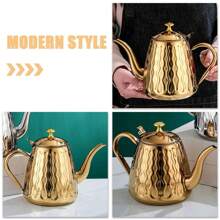 2pcs Cabilock Tea Kettle For Stovetop Gooseneck Pour Over Coffee Kettle Stainless Steel Boiling Kettle Teapot For Tea And Coffee Golden