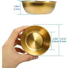 3/5/10pcs Set Stainless Steel Mini Independent Seasoning Bowls, Round Seasoning Dishes, Sushi Dipping Sauce Bowls, Appetizer Dishes,School Supplies