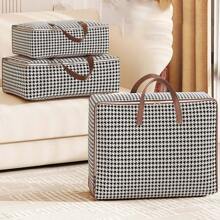 1pc Cationic Household Clothes Storage Box, Pants & Clothes Organizer, Foldable Container Box, Wardrobe Divider Accessory - Black and White - View 1