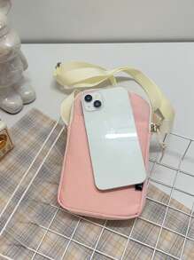 Bolso bandolera con cremallera disponible en múltiples colores: Bolso de teléfono de color liso y sencillo para uso casual diario, Bolso de teléfono de nailon personalizado y en diagonal, Bolso de hombro de viaje para mujer, Regalo perfecto para Hallowen, Navidad y Acción de Gracias