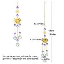 1pc Random Colored Crystal Star & Moon & Sun Shaped Car Hanging Ornament & Home Decor