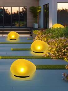 太阳能鹅卵石灯，太阳能装饰景观灯，IP44防水，适用于庭院、别墅、花园、婚礼、派对、小径和节日装饰照明 - 彩色 - 查看 6