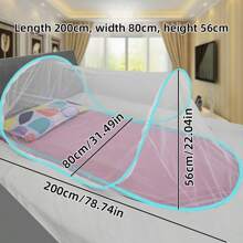 单人学生宿舍旅行露营防蚊免安装折叠便携式大空间加密网状蚊帐