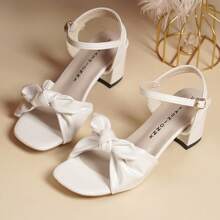 Bowknot Sandals For Women, Sweet Fairy Style Match With Skirts, French Roman Chunky Heels Strap Sandals, Summer 2025 New Arrival