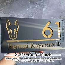 1个定制亚克力双层门牌 - 个性化户外门牌，壁挂式，无需电源，激光切割哑光表面，适合作为家居和办公室礼物，生日、毕业等场合皆宜，多功能、可调节、装饰性强、可爱、高品质、现代、多彩、舒适、可定制、个性化、独特，适合送给男朋友、女朋友、爸爸。 - 彩色 - 查看 4