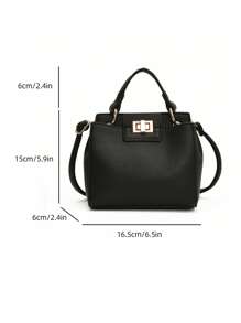 Europäischer & Amerikanischer Stil Damen Handtasche, neue hochwertige minimalistische Schultertasche, Crossbody Tasche für Pendler - Schwarz - Übersicht 5