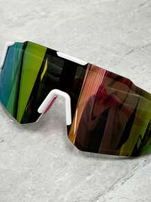 1pc Fashion Versatile Slimming Glasses, Unisex High Aesthetic Value Colorful Large Frame Eyeglasses