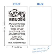 50/100 Pcs Unbranded Washing Instruction Cards For T-Shirts & Shirts, Care Guide Inserts For Small Business Packaging, Customer Instruction Cards, Small Online Shop Packaging Inserts